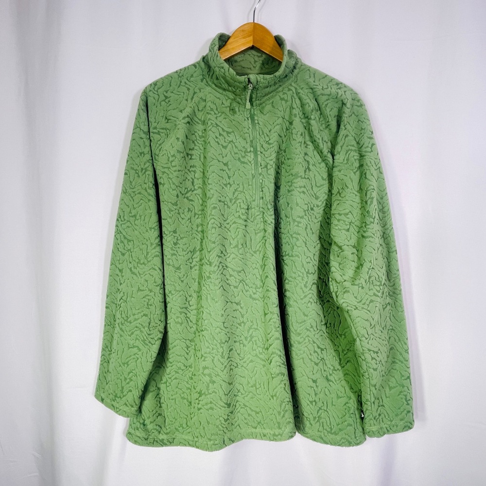 NWT Eddie Bauer Quest Fleece Pullover Women's 2X XXL 1/4 Zip Sea Pine Green